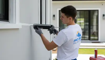 Professional caulking and sealing for stucco home exterior in Pasadena, CA by expert painters
