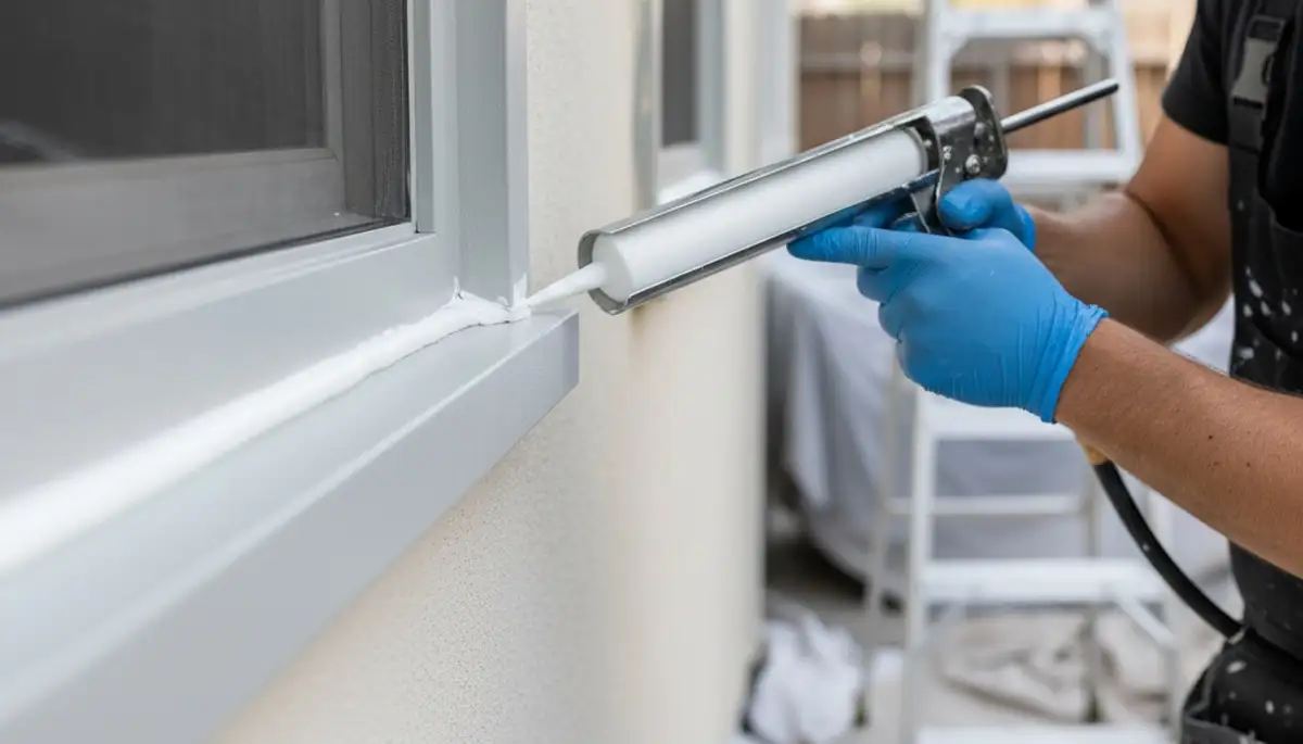 Professional caulking and sealing for stucco home exterior in Pasadena, CA by expert painters