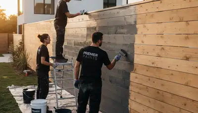 Professional fence painting service by house painters in Pasadena, CA protecting wood and vinyl surfaces
