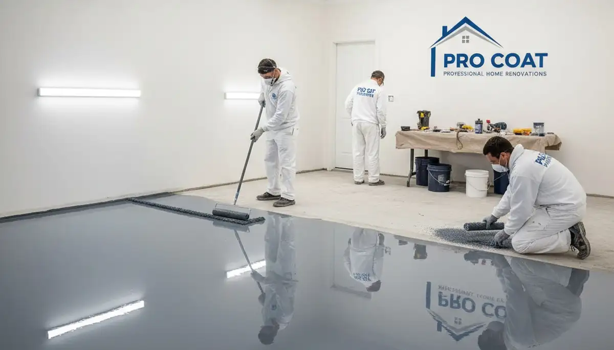 Epoxy garage floor coating in Pasadena, CA by pro house painters for durable, glossy finish