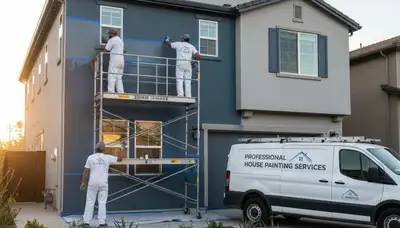 Professional house painters improving home exterior in Pasadena, CA