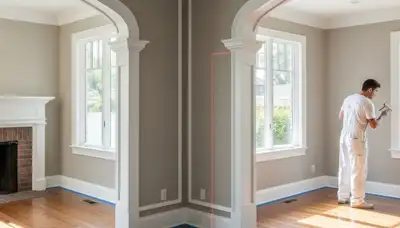 Professional interior trim painting with crisp lines in Pasadena, CA home by expert house painters