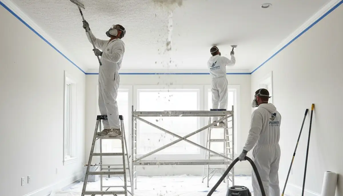 Professional popcorn ceiling removal and refinishing in Pasadena, CA home interior