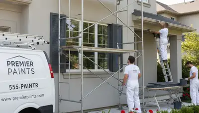 Professional painters refinishing sun‑exposed home shutters in Pasadena, CA for lasting curb appeal