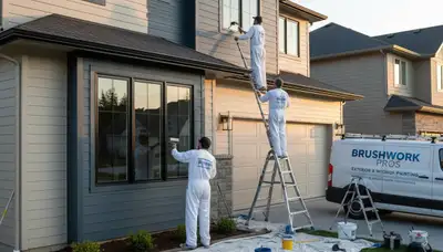 Professional siding painting on Pasadena, CA home exterior by expert house painters