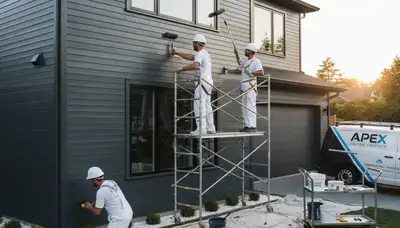 Professional siding painting on Pasadena, CA home exterior by expert house painters