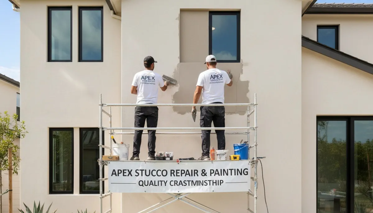 Professional stucco repair and texture matching on Pasadena, CA home exterior by local painting experts