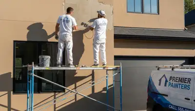Professional stucco repair on Pasadena, CA home exterior by local house painting experts