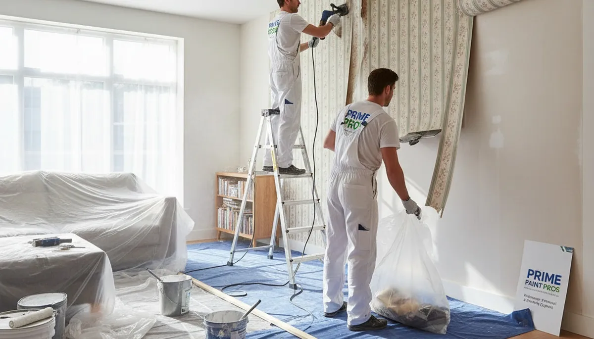 Professional wallpaper removal service by house painters in Pasadena, CA for smooth interior walls