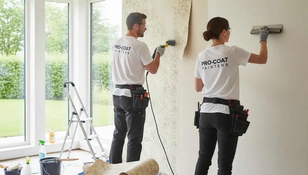Professional wallpaper removal by house painters in Pasadena, CA for smooth, paint-ready walls