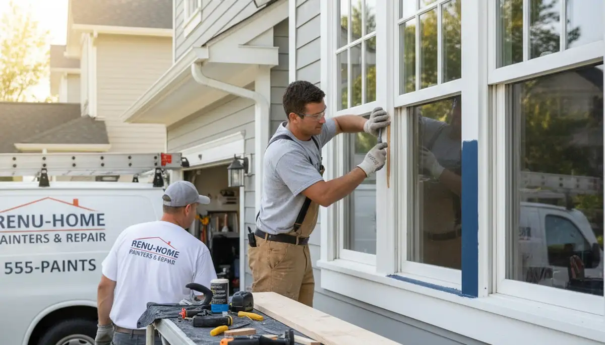 Professional wood rot repair on Pasadena, CA home exterior by expert house painters